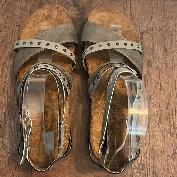 BEARPAW Julianna Pewter Sandals Sz 9 Silver/Pewter - Picture 11 of 16